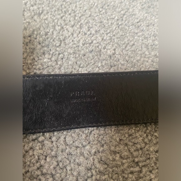 Prada Geometric Buckle Calfskin Leather Belt - Picture 4 of 7